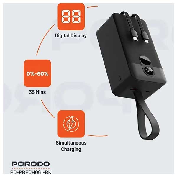 porodo-50000 پاوربانک پرودو به همراه کابل 50000
