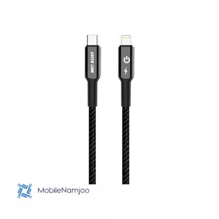 کابل شارژ سریع تایپ سی به لایتنینگ گرین لاین مدل Green Lion USB-C to Lightning Braided Cable 1M